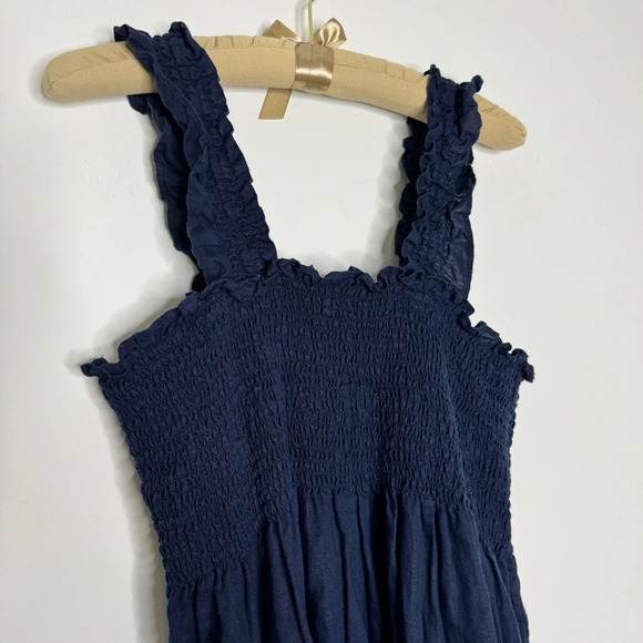 Quince Midnight Blue Textured Midi Dress XL - Picture 4 of 7